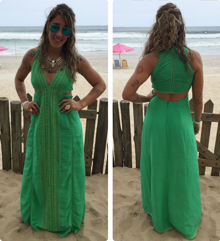 vestido de festa de casamento na praia